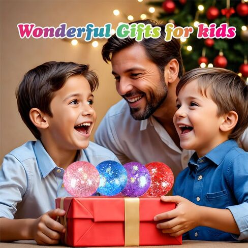 Fidget Toys for Kids - Slow Rise Glitter Gel Stress Balls for Adults Pack of 4, Malt Sugar Stress Balls Sensory Squishy Squeeze Balls for Anxiety Relief/Therapy/Exercise(Blue/Pink/Purple/Coral) in Saudi Arabia