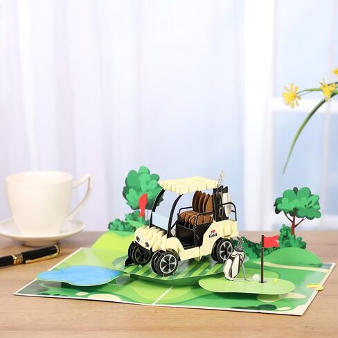 Golf Pop Up Birthday Card for Men, Golfers; 3D Golf Pop Up Fathers Day Card, Father's Day Card for Men, Dad, Husband, Grandpa, Him; All-Occasion Greeting Card, Retirement Card for Boss, Coworker in Saudi Arabia