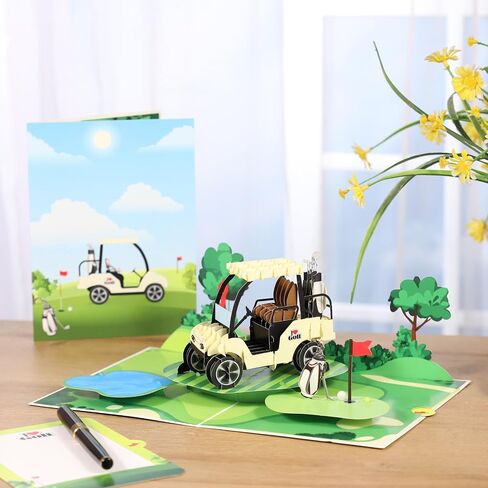 Golf Pop Up Birthday Card for Men, Golfers; 3D Golf Pop Up Fathers Day Card, Father's Day Card for Men, Dad, Husband, Grandpa, Him; All-Occasion Greeting Card, Retirement Card for Boss, Coworker in Saudi Arabia