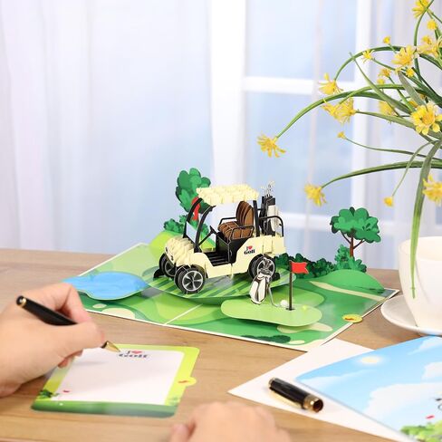 Golf Pop Up Birthday Card for Men, Golfers; 3D Golf Pop Up Fathers Day Card, Father's Day Card for Men, Dad, Husband, Grandpa, Him; All-Occasion Greeting Card, Retirement Card for Boss, Coworker in Saudi Arabia