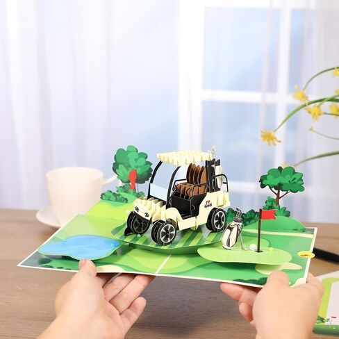 Golf Pop Up Birthday Card for Men, Golfers; 3D Golf Pop Up Fathers Day Card, Father's Day Card for Men, Dad, Husband, Grandpa, Him; All-Occasion Greeting Card, Retirement Card for Boss, Coworker in Saudi Arabia