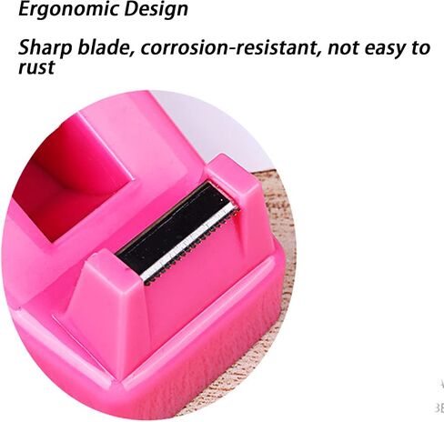 QILIMA Desktop Tape Dispenser Non-Skid Base, for Packaging in Office,Restaurant, Flower Shop,Cake Shop,Pink in Kuwait