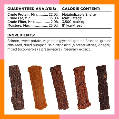 BIXBI Skin & Coat Support Salmon Jerky Dog Treats, 4 oz - USA Made Grain Free Dog Treats - Antioxidant Rich to Support Shiny, Full Bodied Coats - High in Protein, Whole Food Nutrition, No Fillers in Saudi Arabia