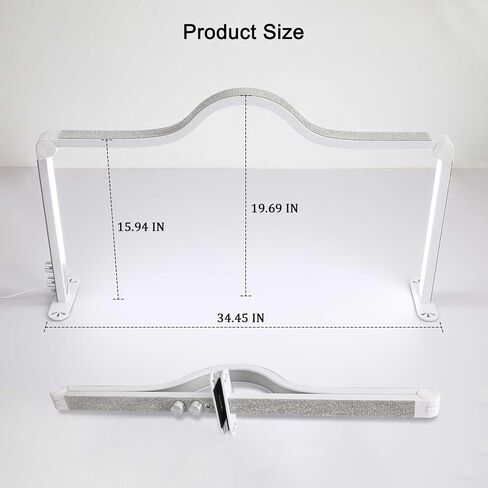 Half Moon Light for Nail Desk, 34.5In Foldable Square Nail Tech Lamp, 3000-6000K Dimmable Half Moon Nail Light for Manicure, Lash Eyelash Extension, Tattoo, Eyebrows, Crafts (White, A) in Saudi Arabia