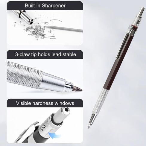 200pcs Mechanical Pencil Lead 2.0 Mm Colored Lead Refills with 1 Mechanical Pencil, 10 Colors Pencil Refills for Drawing Sketching Adult Coloring School Supplies (200pcs Colors Leads 2.0mm with 1 Pen) in Saudi Arabia