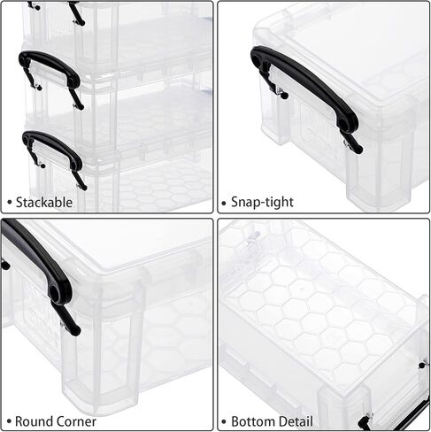 OGANAZI 6 PCS Clear Plastic Crayon Boxes with Snap Lids, Small Crayon Storage Box Stackable Crayon Container Box Multipurpose Mini Storage Container for Crayons, Chalks, Paper Clips and More in Saudi Arabia