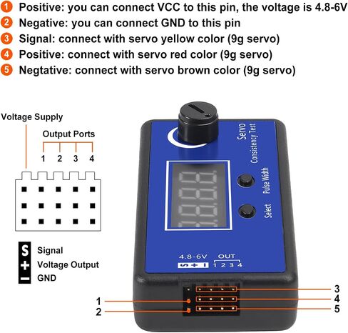 2Pcs RC Servo Tester Digital Tester Speed Controller Analog Digital Function ESC Consistency Multifunctional Steering Gear Tester with Display for RC Helicopter Tester Airplane Car Boat Motor in Saudi Arabia