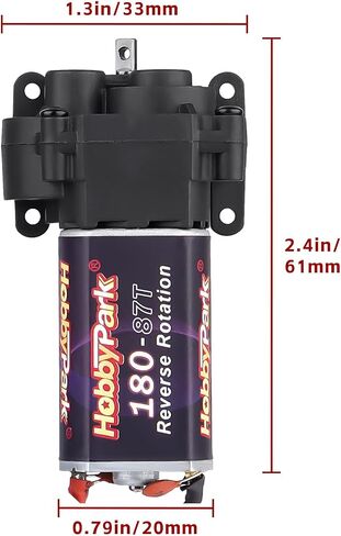 HobbyPark 180 Brushed Motor w/Transmission Gearbox Including 49.4:1 Gears & Stainless Steel Pinion 11T Assembly for Traxxas TRX4M 1/18 RC Crawler Car Upgrades (87T) in Saudi Arabia