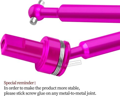 RC Driveshafts Axles Upgrades Part for 1/18 LaTrax Teton,LaTrax Desert Prerunner,7075 Aluminum Front Rear Drive Shafts CVD w/6061 Hex Hops Up,4PCS,Replace #7650,Pink in Kuwait