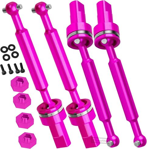 RC Driveshafts Axles Upgrades Part for 1/18 LaTrax Teton,LaTrax Desert Prerunner,7075 Aluminum Front Rear Drive Shafts CVD w/6061 Hex Hops Up,4PCS,Replace #7650,Pink in Kuwait