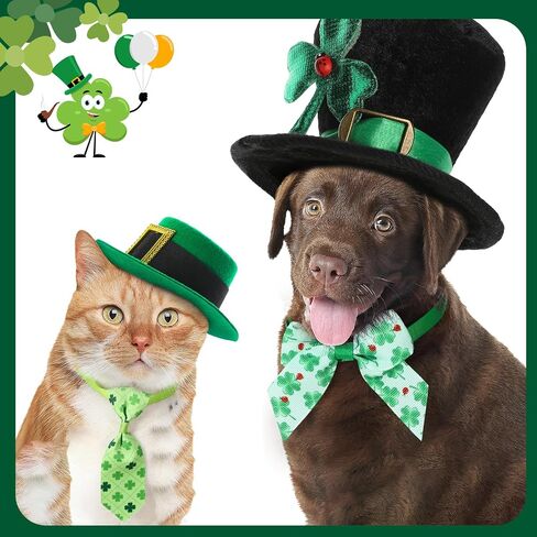 Talltalk 240 Pcs St. Patrick's Day Dog Bow Ties Dog Collars Adjustable Dogs Bow Ties Collar Valentines Dog Accessories for Pet Small Medium Dog Cat Accessories(Shamrock) in Saudi Arabia