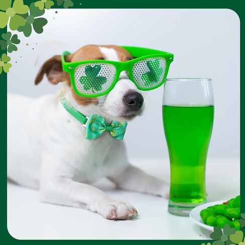 Talltalk 240 Pcs St. Patrick's Day Dog Bow Ties Dog Collars Adjustable Dogs Bow Ties Collar Valentines Dog Accessories for Pet Small Medium Dog Cat Accessories(Shamrock) in Saudi Arabia