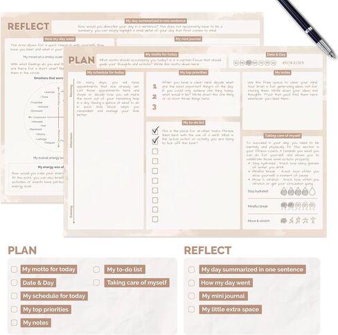 Daily Planner To Do List Notepad by metaFox becoming - A Good Day Planner - 50 Pages Undated Daily Planner Pad - Daily Notepad for Work and Personal Planner in Saudi Arabia