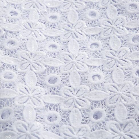 African Lace Fabric 5 Yards, Nigerian Solid White Jacquard Water Soluble Lace Fabric for Party Wedding Dress Sewing in Saudi Arabia