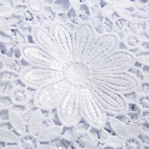 African Lace Fabric 5 Yards, Nigerian Solid White Jacquard Water Soluble Lace Fabric for Party Wedding Dress Sewing in Saudi Arabia