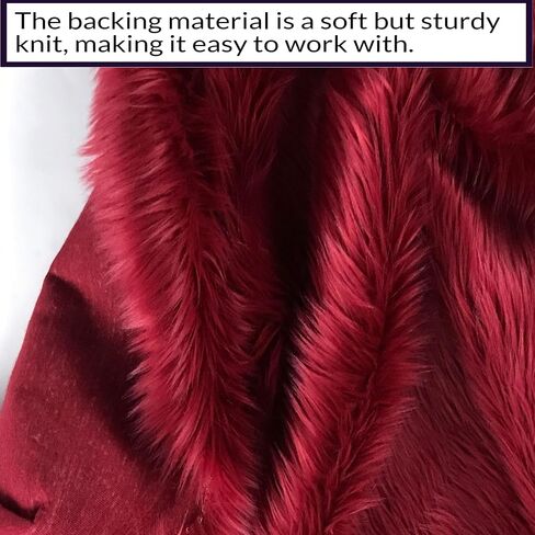 Bianna Ruby Red Burgundy Faux Fur Fabric, 60 inches Wide Options, American Seller, Luxury Shag Shaggy Material for Crafting, Sewing, Costumes, Fursuits, Home Decor (8x8 inches) in Saudi Arabia