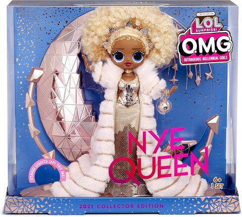 مضحك جداً. مفاجأة! عطلة OMG 2021 Collector Nye Queen Fashion Doll مع أزياء الذهب ، والملحقات ، وزي يوم رأس السنة الجديدة ، والوقوف المضيئة - هدية للأطفال والجمع ، ألعاب الفتيات الذين تتراوح أعمارهم بين 4 5 6+ in Kuwait