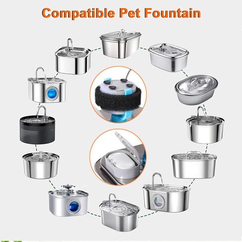 نافورة ماء Cat ، 3.2L/108oz Pet Water Foundatin ، 304 نافورة ماء من الفولاذ المقاوم للصدأ للقطط الداخلية ، موزع المياه التلقائي للكلاب القطط ، نوافير القط للشرب ، مرشحين بديلين و 2 إسفنجة in Kuwait