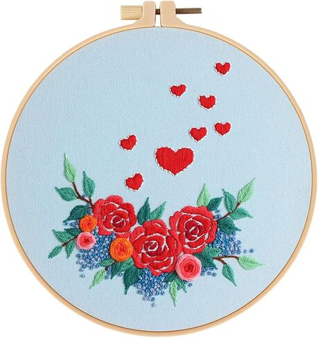 Loyisal Embroidery Kit for Beginner Adults, Adult DIY Hand Embroidery Set, Ideal for Valentine's Day and Home Decorations (Love A) in Saudi Arabia