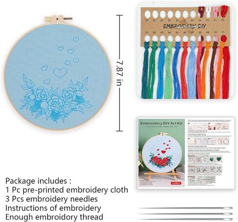 Loyisal Embroidery Kit for Beginner Adults, Adult DIY Hand Embroidery Set, Ideal for Valentine's Day and Home Decorations (Love A) in Saudi Arabia