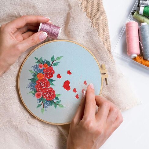 Loyisal Embroidery Kit for Beginner Adults, Adult DIY Hand Embroidery Set, Ideal for Valentine's Day and Home Decorations (Love A) in Saudi Arabia