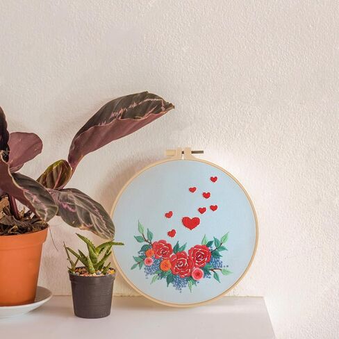 Loyisal Embroidery Kit for Beginner Adults, Adult DIY Hand Embroidery Set, Ideal for Valentine's Day and Home Decorations (Love A) in Saudi Arabia