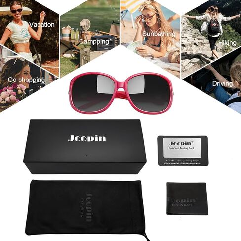 Joopin Jackie Sunglasses, Oversized Shades for Women Trendy Big Rectangle Sun Glasses Polarized UV Protection Sunnies in Kuwait