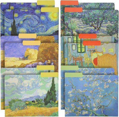 12 Pack William Morris Floral File Folders, Decorative 1/3 Cut Tab, Letter-Size Holders for Home Office in 6 Patterned Designs in Saudi Arabia