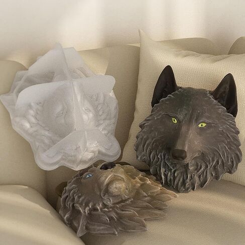 Animal Silicone Molds, Wolf's Head Resin Molds Casting Molds Epoxy Silicone Molds for DIY Resin Casting Wall Desktop, Cabinets Halloween Home Décor in Kuwait