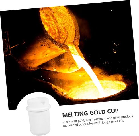 1 Cup Crucible Cup Melting Cup Copper Metal Container Jewelry Tools Jewelry Casting Supplies Furnace Scrap Cup Metals Graphite Crucible Stainless Steel White Ceramics in Saudi Arabia