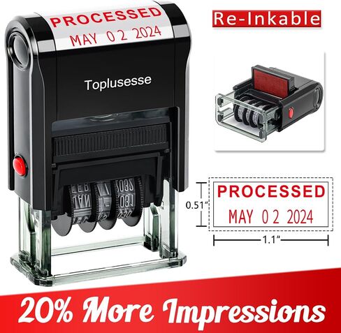 Self-Inking Date Stamp with Paid Office Rubber Paid Phrase & Date Stamp for Business 12-Year Band Red Ink in Saudi Arabia