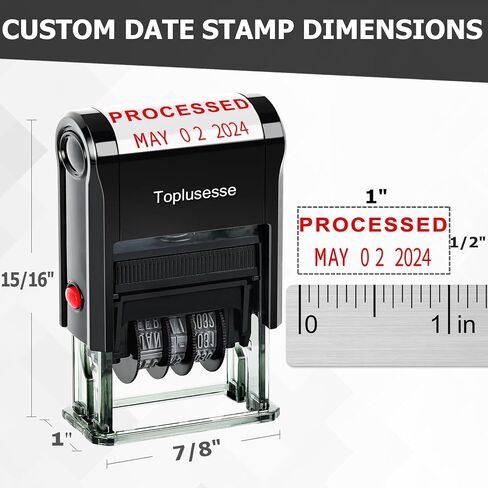 Self-Inking Date Stamp with Paid Office Rubber Paid Phrase & Date Stamp for Business 12-Year Band Red Ink in Saudi Arabia