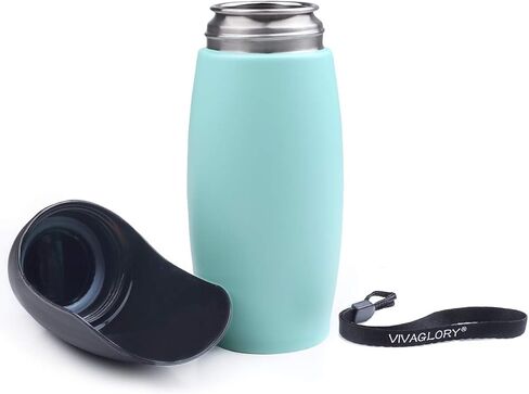 VIVAGLORY Dog Water Bottle, Pet Drinking Bottle, 25oz Portable & Leakproof Stainless Steel Dog Travel Water Bottle Bowl with Large Trough for Walking & Hiking, Mint Green in Saudi Arabia