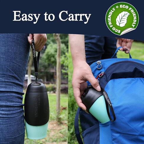 VIVAGLORY Dog Water Bottle, Pet Drinking Bottle, 25oz Portable & Leakproof Stainless Steel Dog Travel Water Bottle Bowl with Large Trough for Walking & Hiking, Mint Green in Saudi Arabia