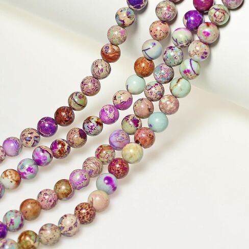 MJDCB Round Stone Beads Natural Purple Blue Emperor Jasper Loose Beads are Used in Jewelry Design to Make Bracelets and Necklaces (4mm) in Kuwait