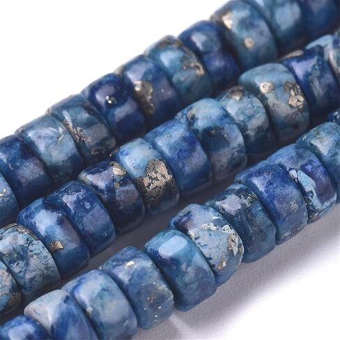Craftdady 120pcs Blue Friendship Bracelet 8mm Heishi Coin Natural Turquoise Gemstone Loose Beads Flat Round Disc Healing Chakra Loose Beads for Jewelry Bracelet Necklace Earring in Saudi Arabia