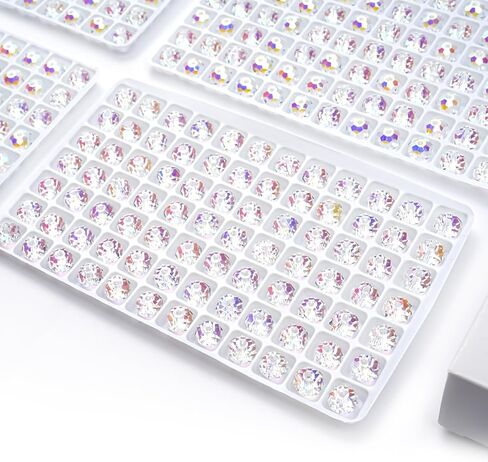 336 PCS 8MM Crystal Briollete Rondelle Beads AB Glass Crystal Beads for DIY Morning 68 Faceted 8 Choices مع Box (Flash White) in Saudi Arabia
