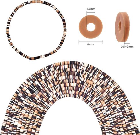 Ornaland 10 Strands 6mm Vinyl Disc Heishi Beads Handmade Polymer Clay Beads Colorful Flat Round Loose Spacer Chip Beads for Bohemian Surfer Chocker Bracelet Jewelry Making (3200PCS) in Kuwait
