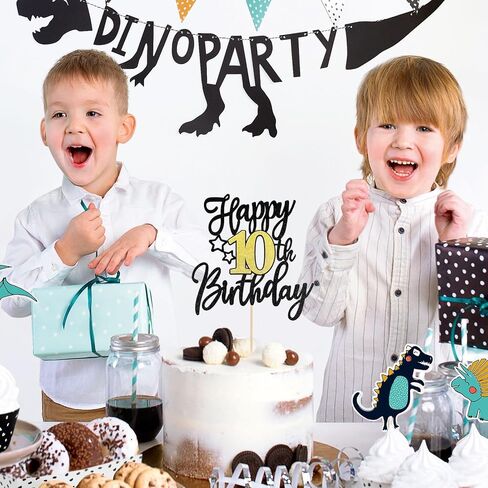 Glitter Black Gold Happy 19th Birthday Cake Toppers ، Decorations Birthday Cake Topper for Boys Girls 19 years alen eno in Kuwait