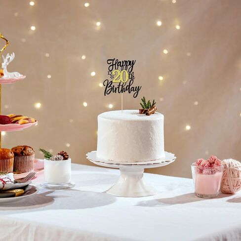 Glitter Black Gold Happy 19th Birthday Cake Toppers ، Decorations Birthday Cake Topper for Boys Girls 19 years alen eno in Kuwait