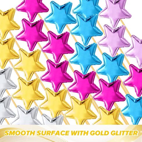 100pcs Star Cake Topper, Colorful Star Cupcake Toppers, Cupcake Toppers Sticks, Star Cake Decorations for Birthday Parties, Weddings, Engagements, Wedding Anniversaries, Bridal Showers(Colorful) in Saudi Arabia