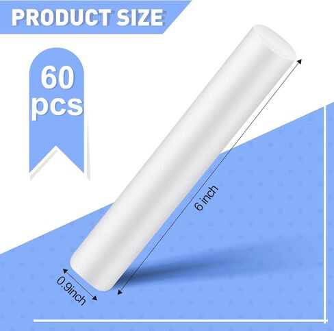 Fabbay 30 Pieces 6 Inch White Foam Cylinders for Crafts Foam Tubes Rods Cylinders Shape for Modeling, DIY Crafts and Arts Projects Decorations Supplies in Kuwait