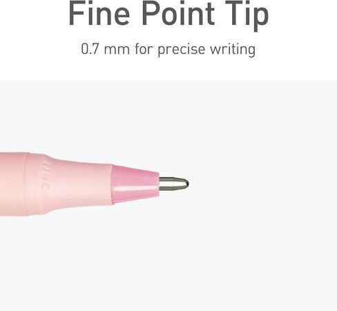 Pentonic Ballpoint Pens, 10 Count, Frosted Pale Pink Barrel with Red Ink, 0.7 mm Fine Point, Smooth Writing For Journaling & Note Taking (PEN13087) in Saudi Arabia