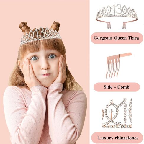 15th Birthday Decorations for Girls,rose gold happy birthday banner,happy 15th birthday Backdrop, it’s my 15th Birthday Sash, Sweet Rhinestone Tiara Crown,15th Balloons, Rose Gold in Kuwait