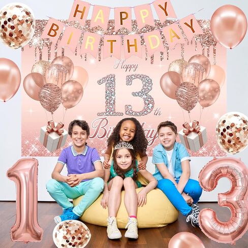 15th Birthday Decorations for Girls,rose gold happy birthday banner,happy 15th birthday Backdrop, it’s my 15th Birthday Sash, Sweet Rhinestone Tiara Crown,15th Balloons, Rose Gold in Kuwait