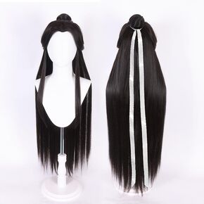 Xie Lian Black Brown Straight Long Cosplay Synthetic Hair Wig
