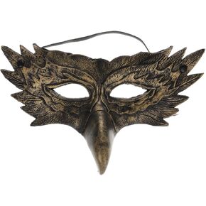 SAFIGLE Halloween Eagle Cosplay Mask PU Leather Beak Costume Mask Masquerade Party Half Face Bird Anime Mask Accessory for Carnival Festival Party Supplies