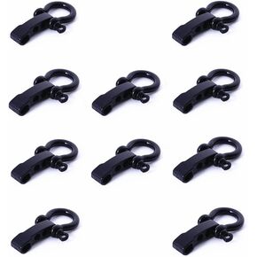 Hewnda 10 Sets Zinc alloy Bow Shackle Umbrella Rope,Adjustable D Umbrella Rope Bracelet Buckle Survival D Shape