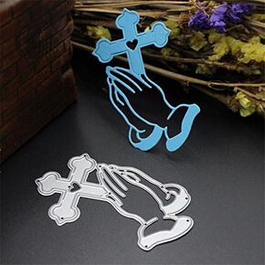 Cross handclap Happy Easter Cutting Dies Cut Metal Scrapbooking Stencils Die for DIY Embossing Photo Album Decorative DIY Paper Cards Making Craft