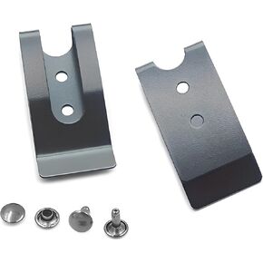 Metal 4 Sets Buckle, 54x25mm Holster Sheath Belt Clip Clasp Spring Hook Double Holes, Black